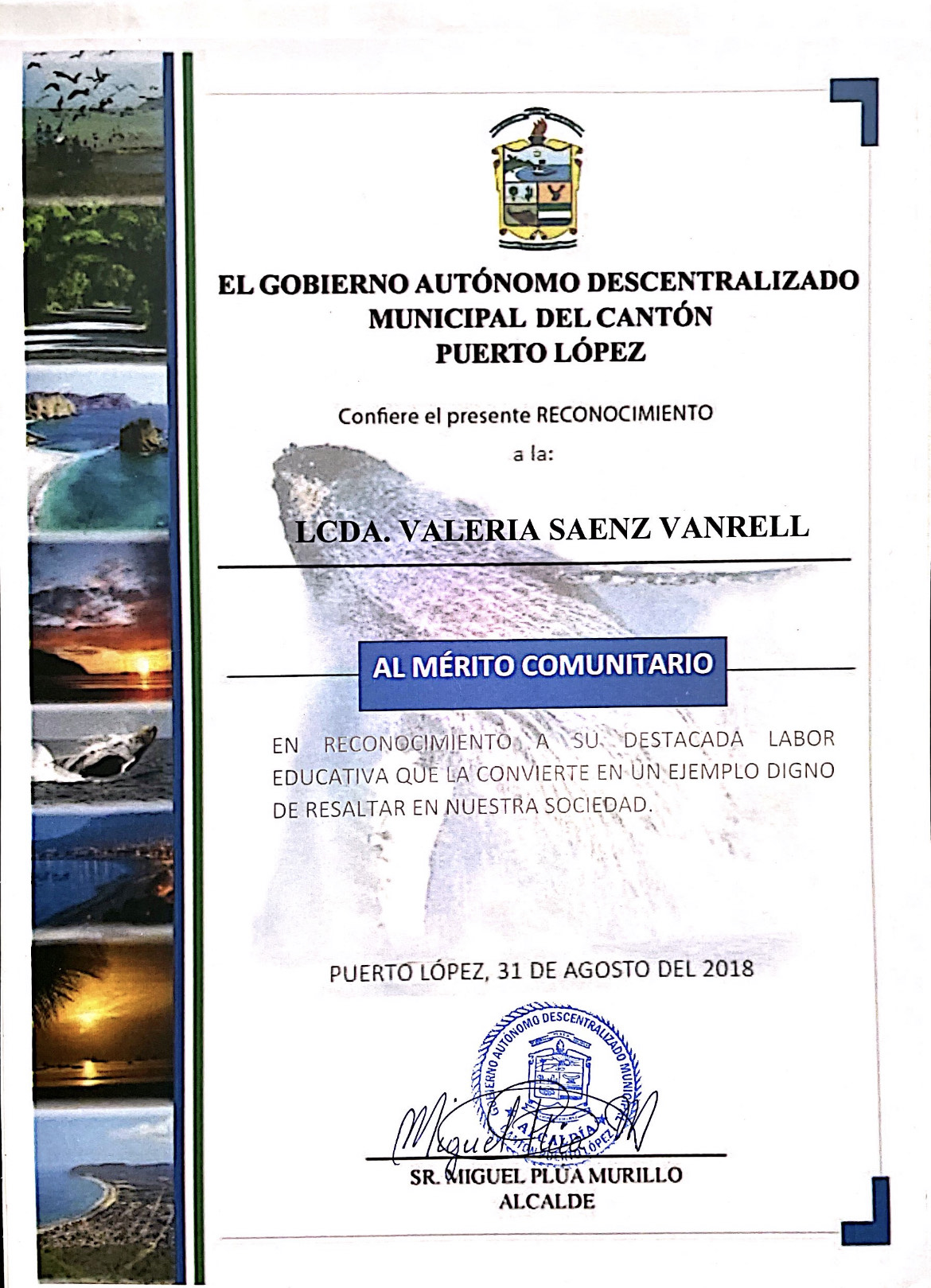 Valeria Sáenz, directora de Casa Búho recibe reconocimiento por mérito comunitario